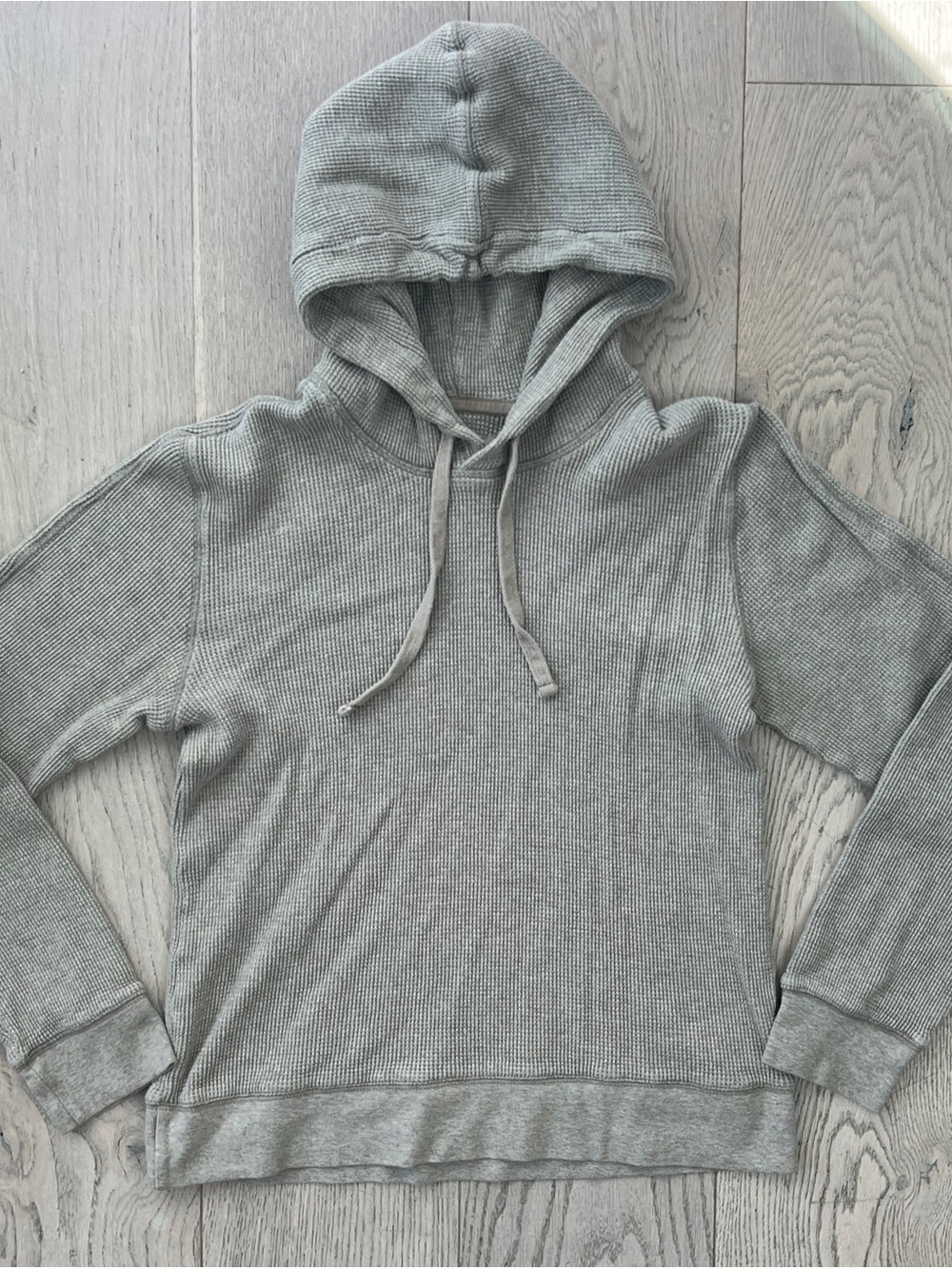 Everlane Organic Cotton Waffle Knit Thermal Hoodie Top Women’s Size S